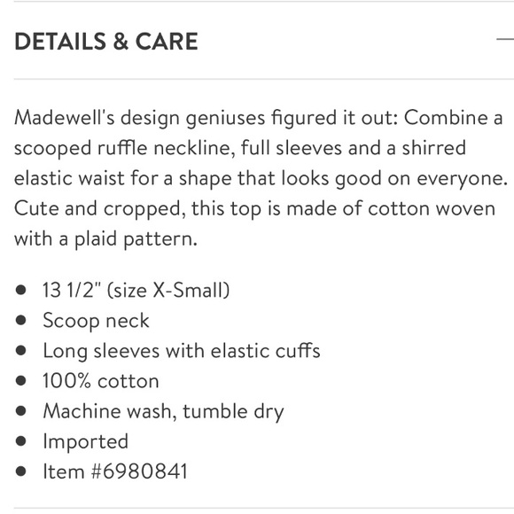 NWT Madewell Sophia Textured Plaid Cotton Gold Top Medium - Picture 11 of 11